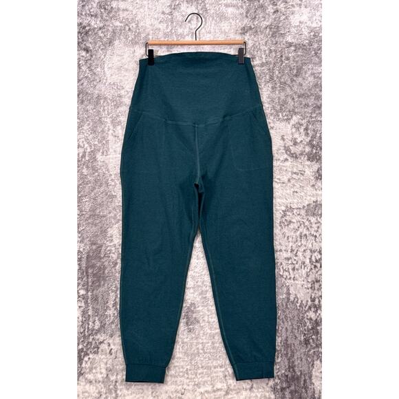 Beyond Yoga Pants M Womens Teal Spacedye Beyond The Bump Maternity Midi Jogger - Picture 1 of 6